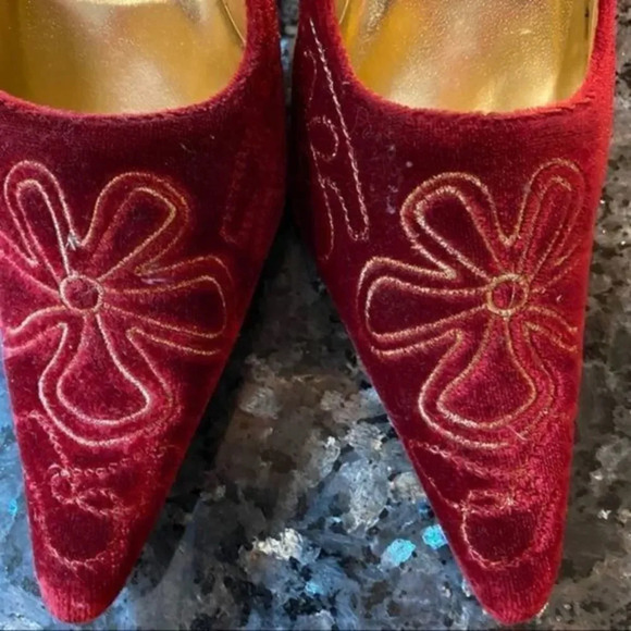 - Carrini velour heels.Embroidery - Picture 3 of 4